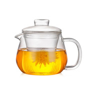 茶具欧式企鹅水果茶壶带过滤玻璃，壶玻璃水壶耐热玻璃功夫茶具花草