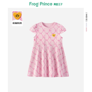青蛙王子女童短袖连衣裙，夏装儿童女宝宝a字裙童装，洋气公主裙
