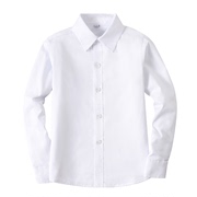 男童白衬衫长袖纯棉冬季加绒加厚保暖大童小学生校服儿童白色衬衣
