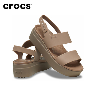 crocs卡骆驰布鲁克林系列厚底，凉鞋户外坡跟鞋松糕鞋女鞋206453