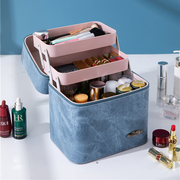 新牛仔(新牛仔)纹，化妆师专业化妆箱，家用便携化妆包高级简约化妆品收纳箱盒