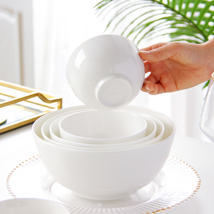 唐山骨瓷餐具碗家用纯白色，饭碗面碗菜碗汤碗拉面，泡面碗多尺寸澳碗
