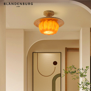 南瓜吸顶灯高级美式复古田园风简约过道灯创意个性家用走廊玄关灯