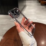 不发黄电镀硬壳适用苹果15手机壳，透明iphone15promax13自带镜头膜，14pro简约高级感max男女超薄保护套ip12