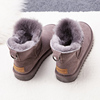 冬季羊皮毛一体雪地靴女靴子牛皮羊毛中筒棉鞋防滑底短筒加绒短靴