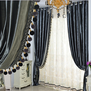 意大利绒韩国绒天鹅绒丝绒布料窗帘定制纯色客厅卧室欧式简约