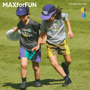 maxforfun童装23ss夏季儿童，侧拼色小短裤，速干运动尼龙撞色男女童