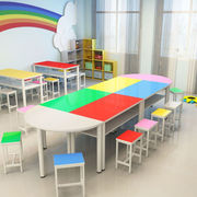 曲臣学生培训桌美术绘画辅导桌钢架幼儿中小学，课桌椅教室个性拼接