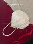 2023珍珠复古温柔包包仙女女包超仙贝壳斜挎小香风包袋小包手提包