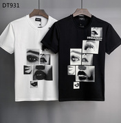 2022短袖T恤男士Dsquared2创意局部眼睛嘴唇印花时尚米兰潮流时尚
