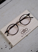 日本手造眼镜 STEADY STD87a c2 中金暗红圆框款削平眉眼镜框钛腿