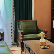 美式实木沙发客厅复古真皮沙发，组合欧式小户型别墅轻奢皮艺沙
