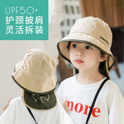 韩系儿童帽子春秋男童渔夫帽，女童披肩遮阳帽，宝宝防晒帽夏季太阳帽