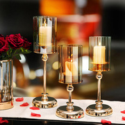 欧式蜡烛台摆件轻奢浪漫烛光晚餐道具气氛布置用品北欧西餐桌家用