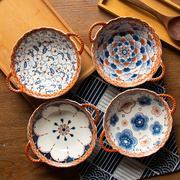 日式双耳汤面碗家用陶瓷拉面，大汤碗2023防烫网红碗盘创意汤盆