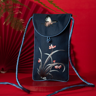 苏州刺绣手机包女中国风，手机袋斜跨小包包