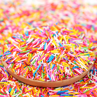 彩针巧克力彩糖针食用彩珠，糖彩色摆件七彩，生日蛋糕冰淇淋装饰500g