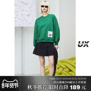 黑色百褶裙女UX2022冬季小个子短款高腰休闲时尚百搭A字短裙
