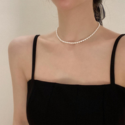 法式高级感配饰天然淡水小珍珠，项链女锁骨，链轻奢小众设计感颈链