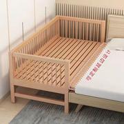 婴儿床榉木儿童床带护栏，小床婴儿男孩女孩单人床边床，加宽拼接大床