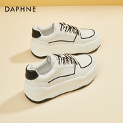达芙妮daphne~白色厚底帆布鞋，女秋季2023软底小白鞋休闲板鞋