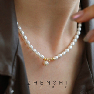 小米粒三代天然淡水珍珠，项链强光s925纯银时尚法式锁骨链女款