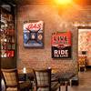 美式复古铁艺油桶装饰壁挂件酒吧餐厅背景墙立体潮流网红铁皮画