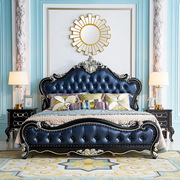贝诺歌 欧式床奢华婚床主卧双人床黑檀色1.8米储物大床美式雕花床