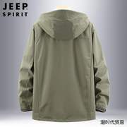 jeep吉普三合一冲锋衣外套，男可拆卸冬季户，外加绒保暖防水防风夹克
