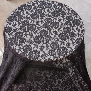 黑色镂空刺绣花朵蕾丝花边手工布服装连衣裙布料拍摄背景布桌