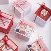 结婚红色小熊马口铁盒喜糖盒子，订婚礼可爱创意，免折叠可定制糖果盒