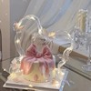 网红女神生日蛋糕装饰发光飘带，摆件粉色糯米纸蝴蝶结仙女蛋糕插件