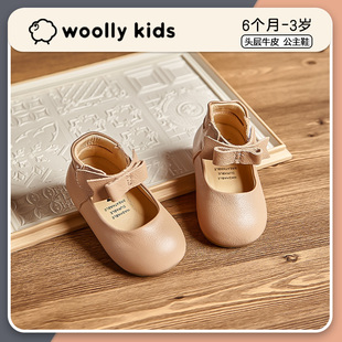 woollykids小羊沃利公主鞋皮鞋真皮，婴儿童鞋二阶段宝宝，秋款学步鞋