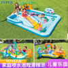 intex儿童充气水池游泳池，家庭海洋球池沙池喷水池，戏水滑梯水乐园