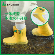 儿童雨鞋日本shukiku雨靴女童宝宝防滑男童胶鞋，小学生水鞋幼儿园