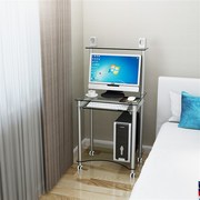 迷你钢化玻璃电脑台式家用时尚简约经济型可移动小户型书桌写字台