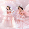 精灵主题写真摄影服装粉色，花朵蛋糕裙森系女童走秀生日表演礼服