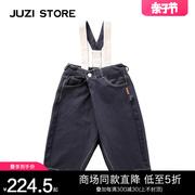 JUZI STORE童装时髦春秋针织牛仔裤渔夫风格背带裤男女童1820702