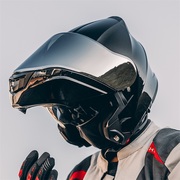 vcoros大码4xl摩托车头盔，双镜片揭面盔，男女全盔四季安全帽冬防雾