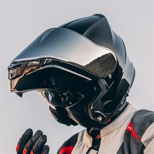 vcoros大码4xl摩托车头盔，双镜片揭面盔男女全盔，四季安全帽冬防雾