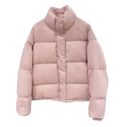 反季秋冬羽绒服女短款韩版立领宽松加厚面包服粉色鸭绒外套