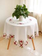 欧式小圆桌桌布布艺圆形正方形，台布蕾丝田园餐桌布简约现代家用