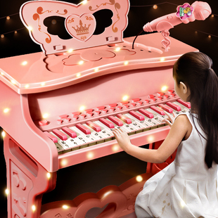 儿童钢琴玩具可弹奏电子琴，带话筒初学女孩，2宝宝3岁5小孩6生日礼物