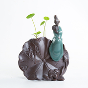 水培花盆铜钱草花瓶陶瓷绿萝水养植物容器创意桌面装饰品摆件中式