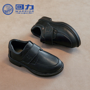 回力童鞋男童黑色皮鞋，2024春秋英伦风，小学生演出鞋儿童鞋子