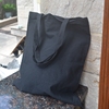 外贸空白黑色手绘帆布包结实耐用环保袋购物袋手提袋子学生装书袋