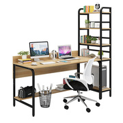 台式电脑桌带书架一体置物架书桌，书柜组合家用学生，写字桌学习桌子