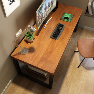 现代简约实木台式电脑桌 家用书房写字桌椅 工作室简易单人办公桌