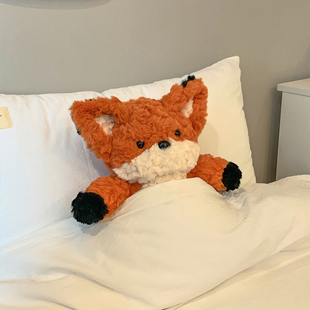 可爱大尾巴狐狸玩偶晚安小狐狸毛绒玩具儿童抱睡安抚公仔陪睡抱枕