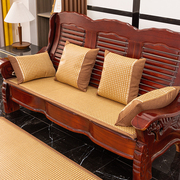 新中式红木沙发垫夏天凉席椅垫实木椅子座垫夏季实木沙发垫可定制